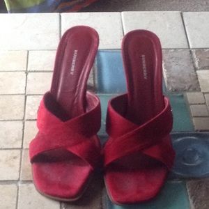 Burberry Red Suede Sandals Size 38
